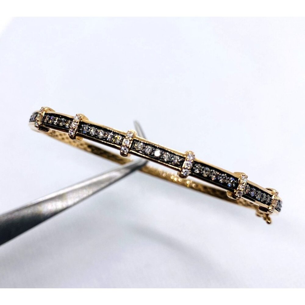 Le Vian 14K 585 Rose Gold Chocolate Vanilla Diamond Bangle 6.7"